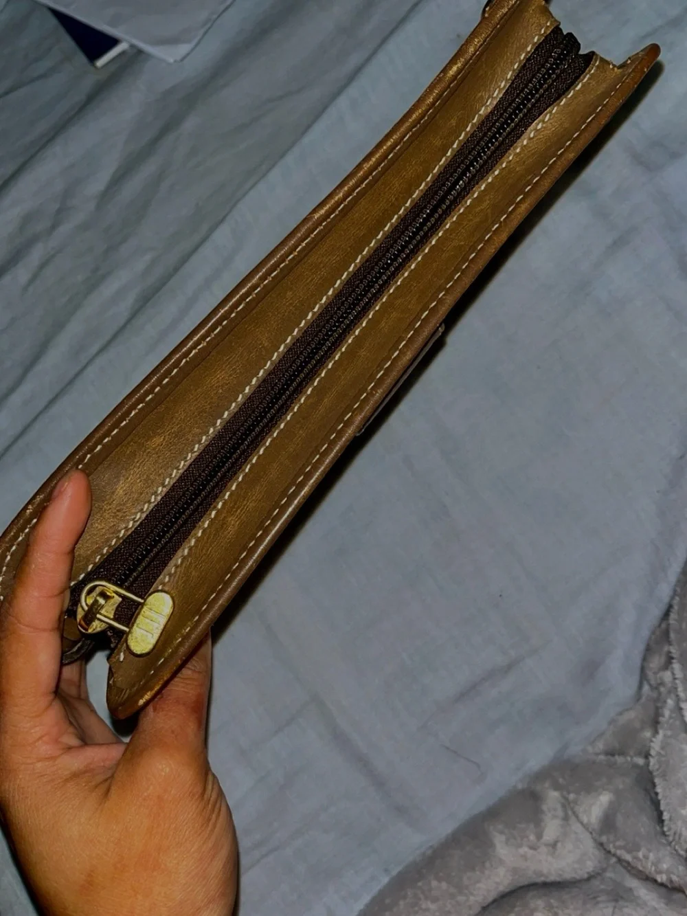 Dunhill Unisex Black and Brown leather Wristlet Clutch - Classic Two-Tone